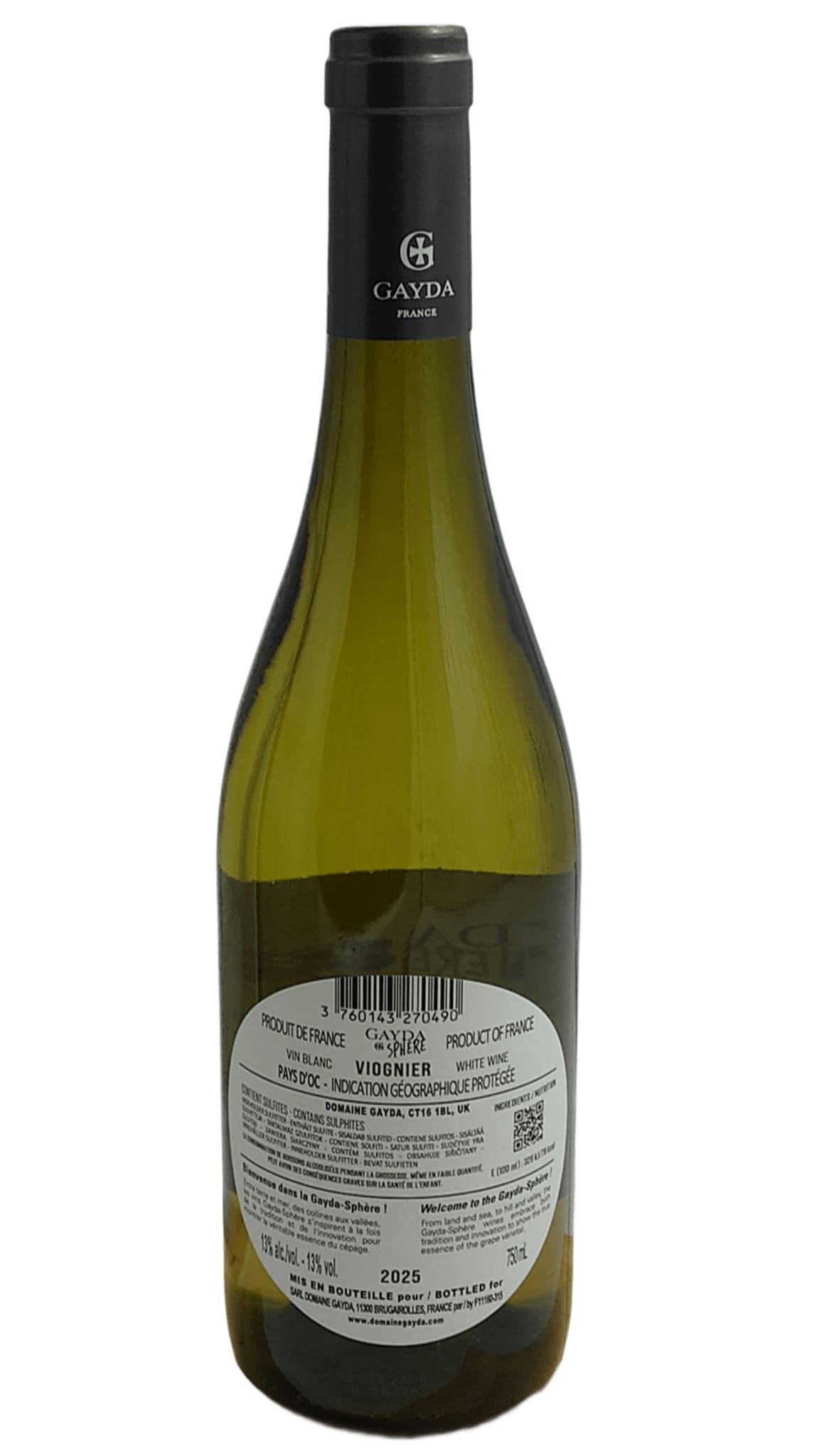 IGP D'OC GAYDA SPHERE VIOGNIER BLANC 2025 – Image 2